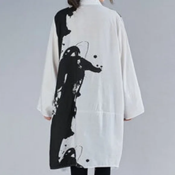 Stella Marina Long Relaxed Button-Front Shirt - Picture 2 of 10